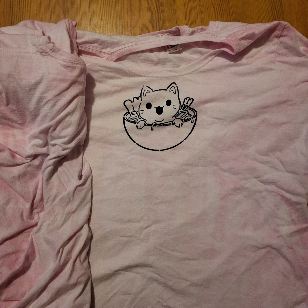 Womens Tye Dye Ramen Cat Shirt
